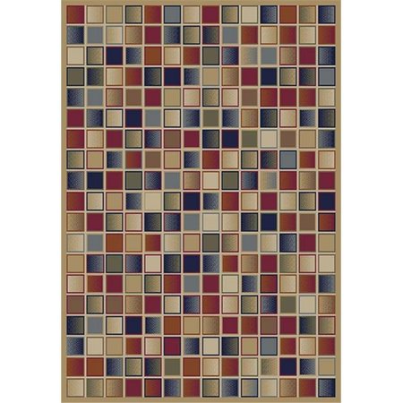 CONCORD GLOBAL 6 ft. 7 in. x 9 ft. 3 in. Jewel Checkboard - Gold 41716